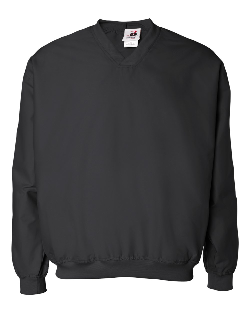 Badger Men's Sportswear V-Neck Windshirt, Black, 2XL