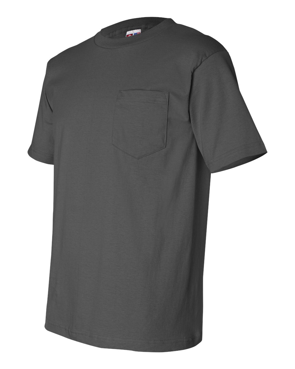 Bayside Mens Blank USA-Made Short Sleeve T Shirt With A Pocket 7100 Up ...