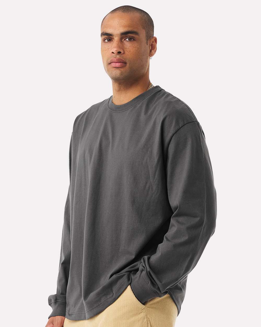 🔥 BELLA + CANVAS Men 7.5 oz Heavyweight Long Sleeve Tee Shirt Up To 4XL 4651