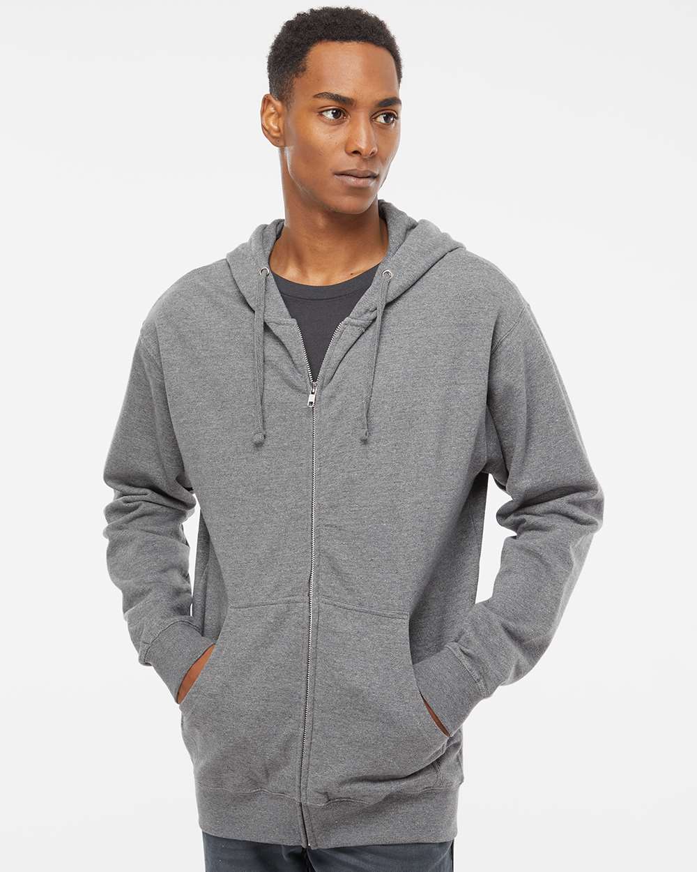 Independent Trading Men Midweight Full-zip Hooded Sweatshirt Up To 2XL ...
