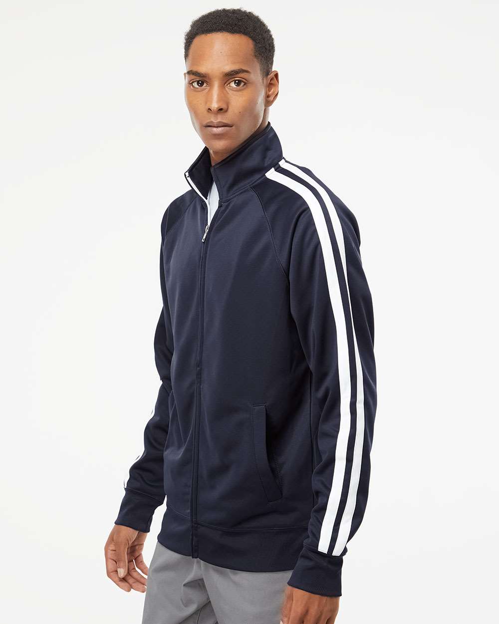 Independent Trading Co Unisex Poly-Tech Full-Zip Track Jacket 